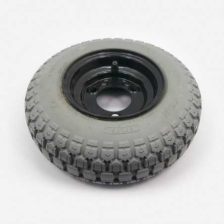 ROUE COMPLETE PNEU GRIS AVEC CHAMBRE A AIR POUR AUTOLAVEUSE TENNANT T5680  / T5700
