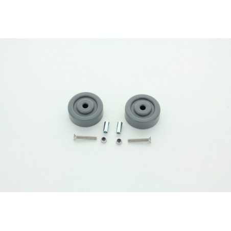 KIT 2 ROULETTES D'APPUI DE SUCEUR + ENTRETOISE POUR AUTOLAVEUSE NILFISK-ALTO