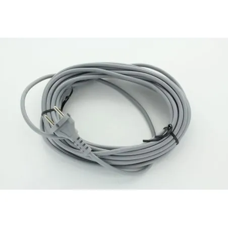 CABLE GRIS ELECTRIQUE + FICHE EN 2x1MM2 LONGUEUR 10M