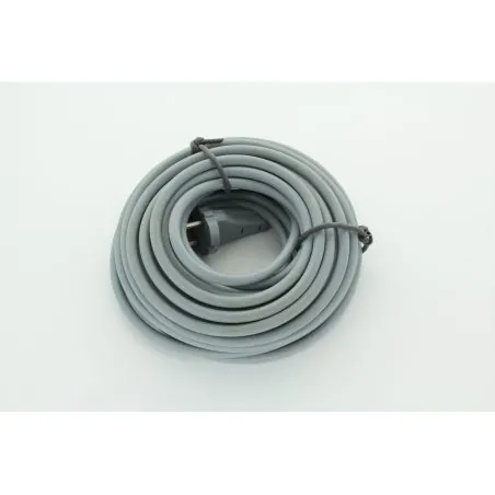 CABLE ELECTRIQUE+FICHE EN 2x1.5MM2 LONGUEUR 10M GRIS