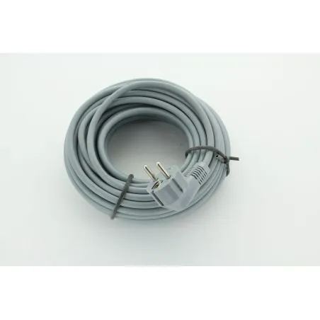 CABLE ELECTRIQUE + FICHE EN 3x1 MM2 LONGUEUR 15M GRIS